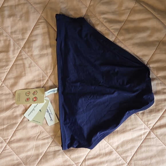 Tommy Bahama Pearl High Waist Side Shirred Bikini Bottom, Mare Navy, Large, NWT - Picture 7 of 13